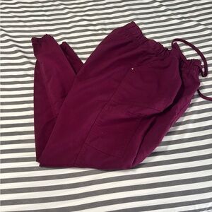 Burgundy scrub star Jogger Pants